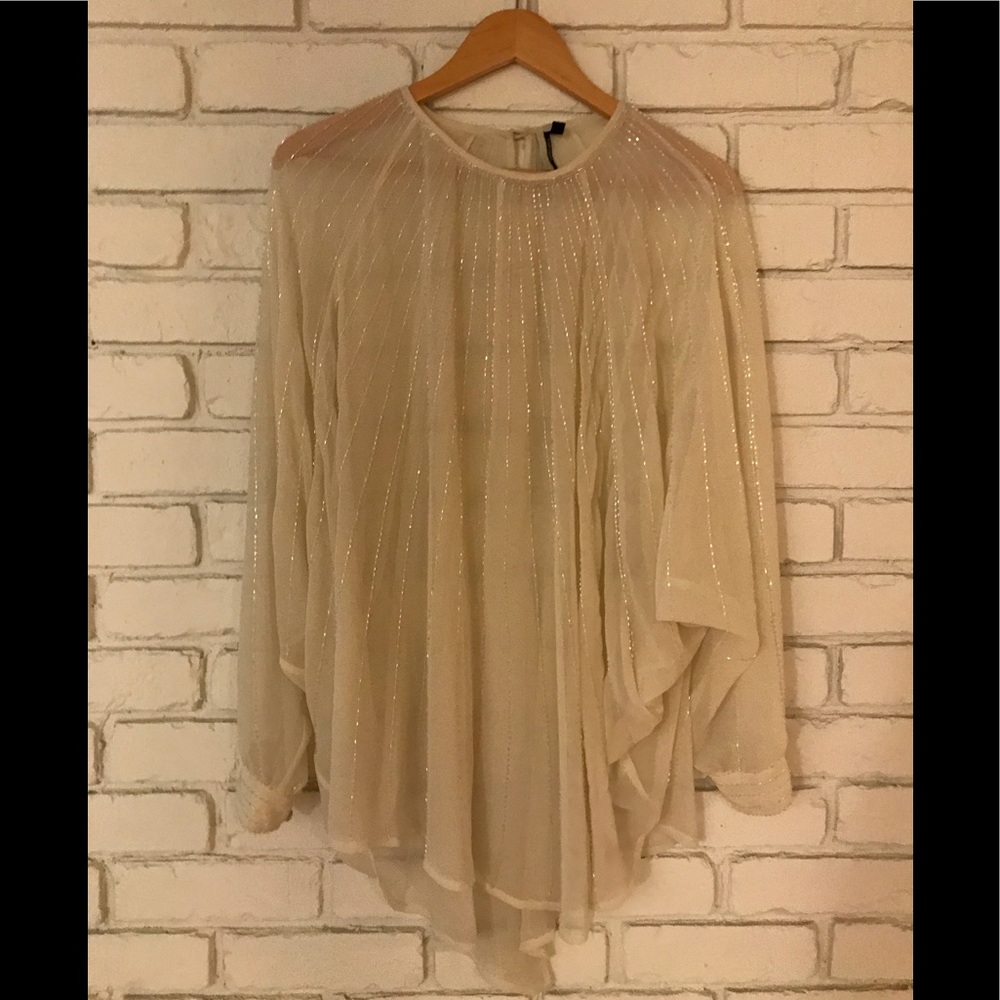 Topshop dolman blouse w/beading detail